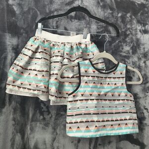 Pippa & Julie Girl's Aztec Meet and Greet Skirt And Top Set Nordstroms Girls 8